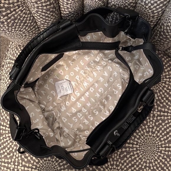 Aimee Kestenberg Essence Black Leather Satchel Bag with Strap NWT - Picture 5 of 16